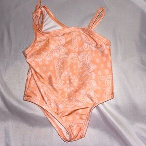 Wonder Nation Infant Bathing Suit One Piece Asymmetrical Straps Girls 12 Months